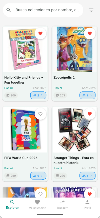 Pestaña Explorar colecciones
